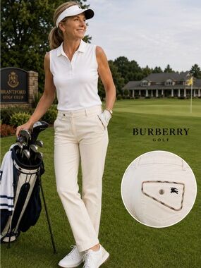 Burberry Off-white Straight-Leg Golf Pants